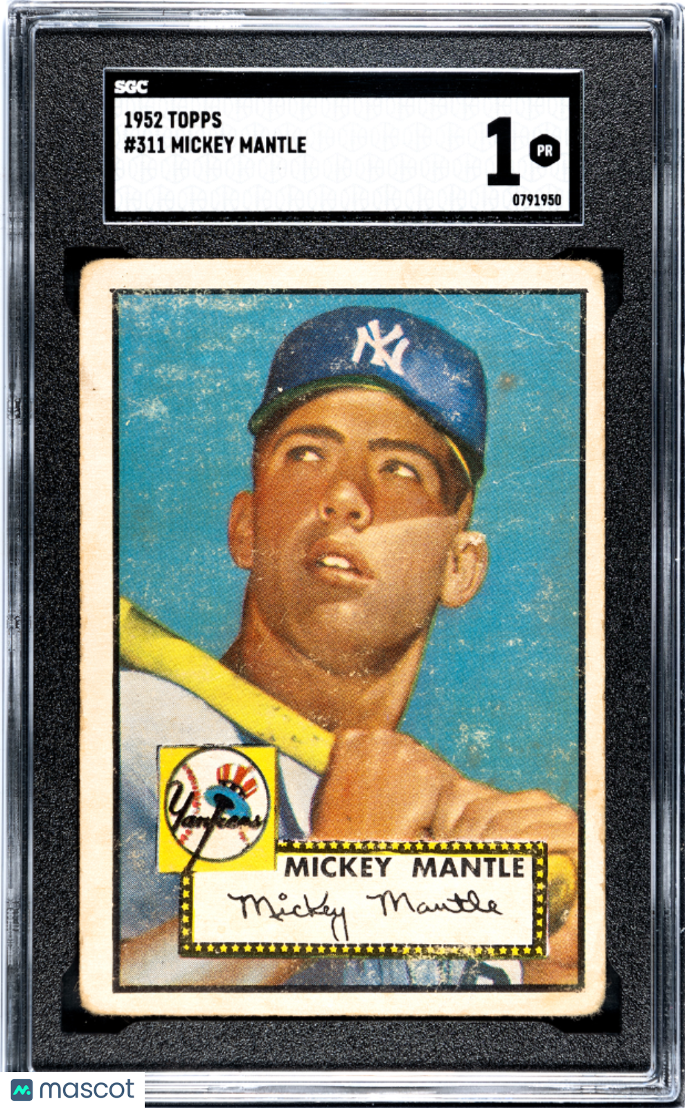 1952 Topps Mickey Mantle #311 SGC 1