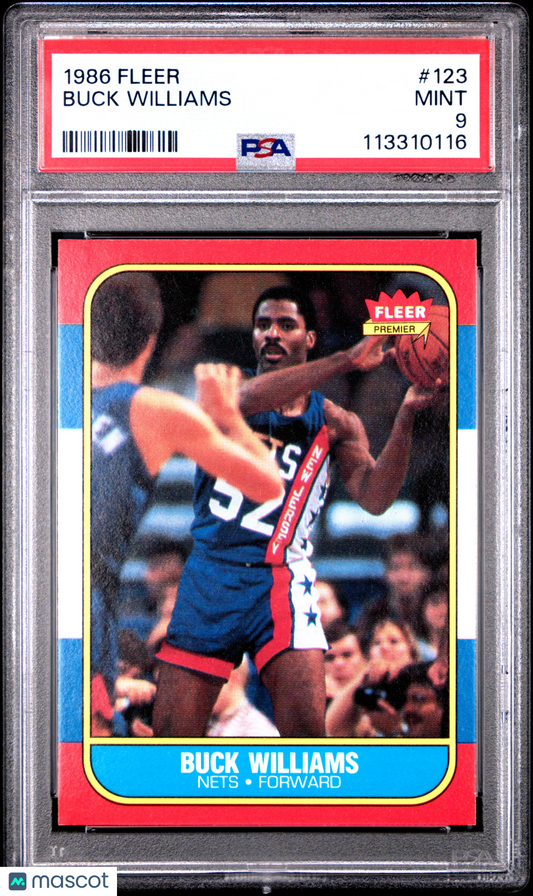 1986 Fleer Buck Williams #123 PSA 9