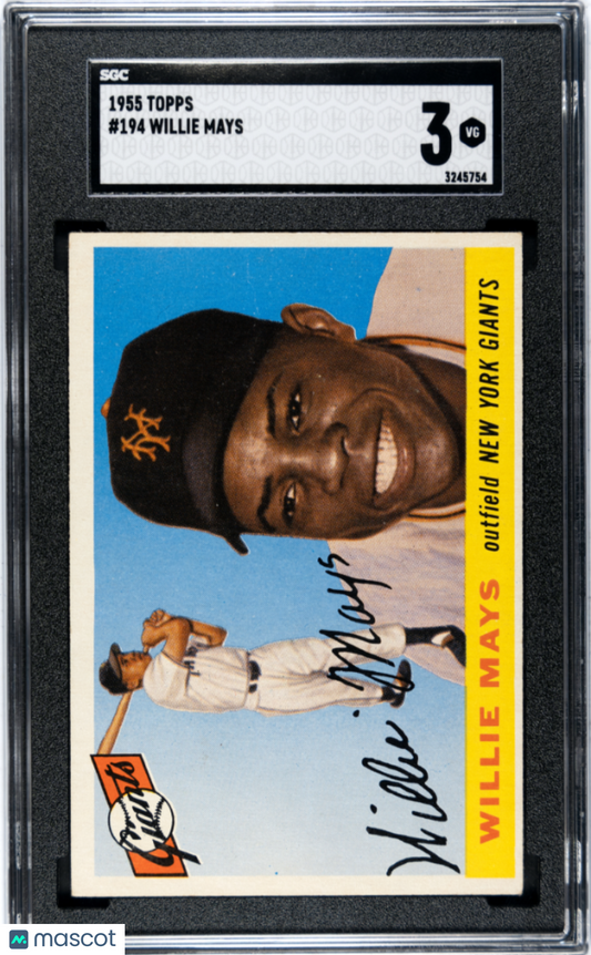 1955 Topps Willie Mays #194 SGC 3