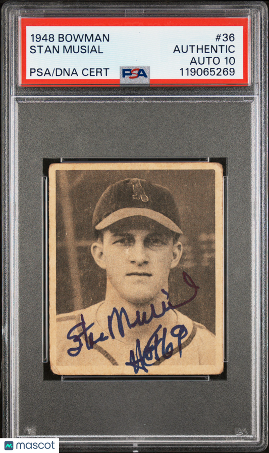 1948 Bowman Stan Musial #36 PSA A Auto 10