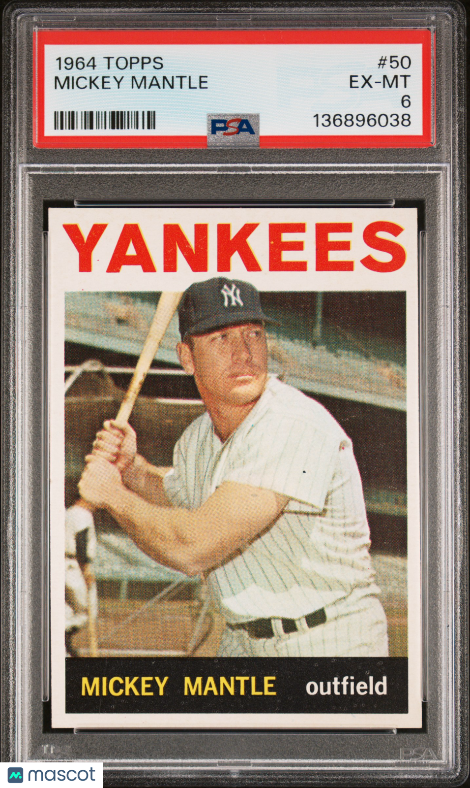 1964 Topps Mickey Mantle #50 PSA 6