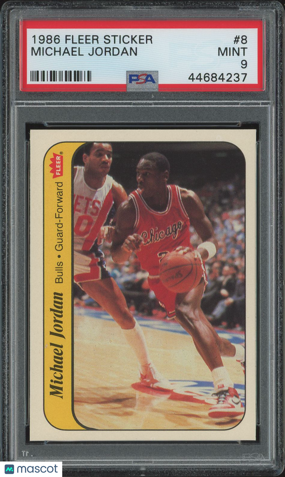 1986 Fleer Sticker Michael Jordan #8 PSA 9