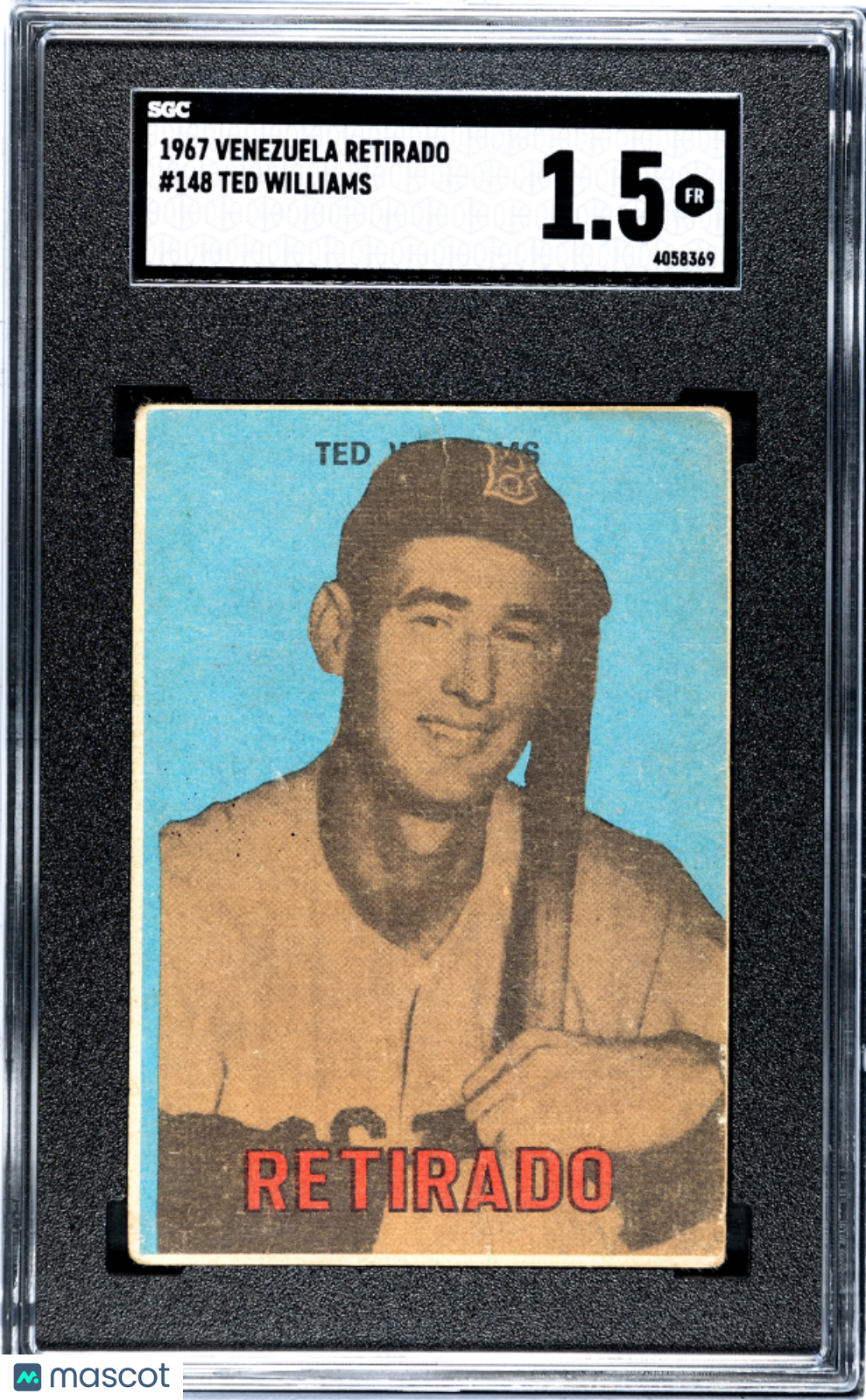 1967 Venezuela Retirado Ted Williams #148 SGC 1.5