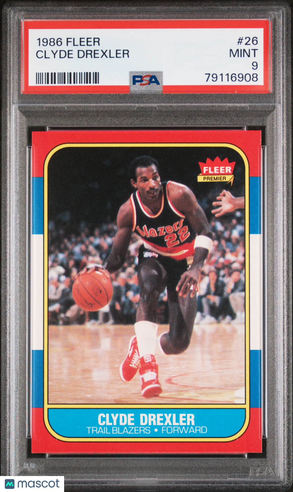 1986 Fleer Clyde Drexler #26 PSA 9