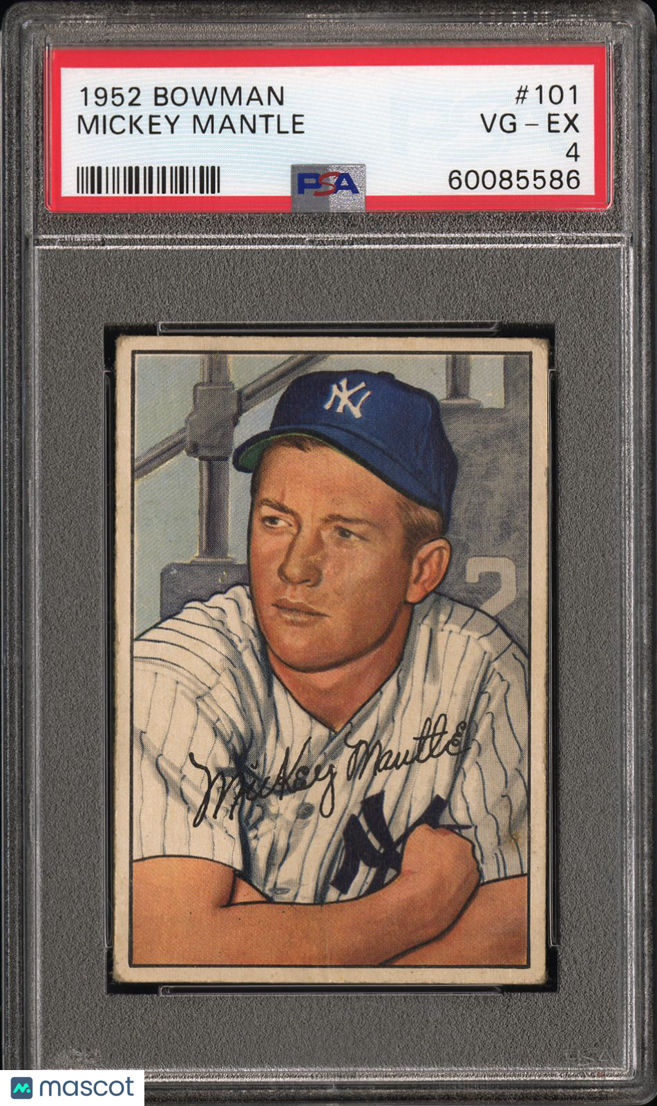 1952 Bowman Mickey Mantle #101 PSA 4