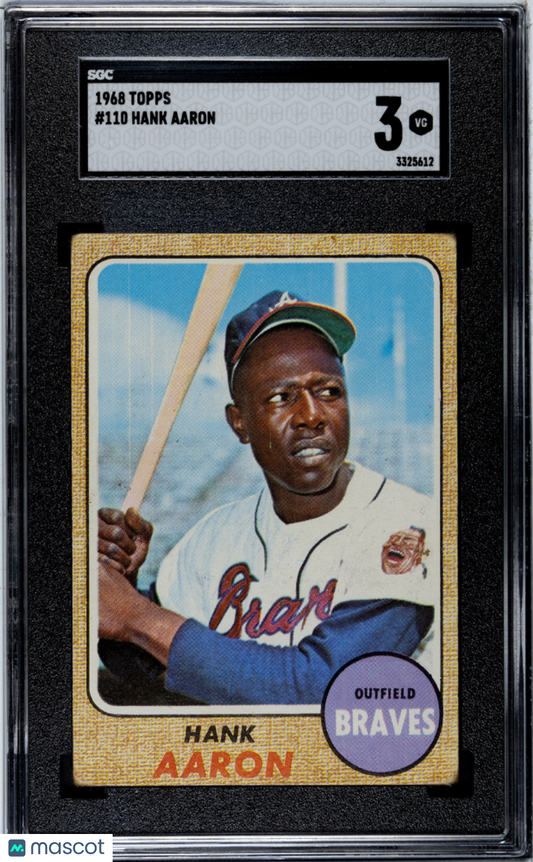 1968 Topps Hank Aaron #110 SGC 3