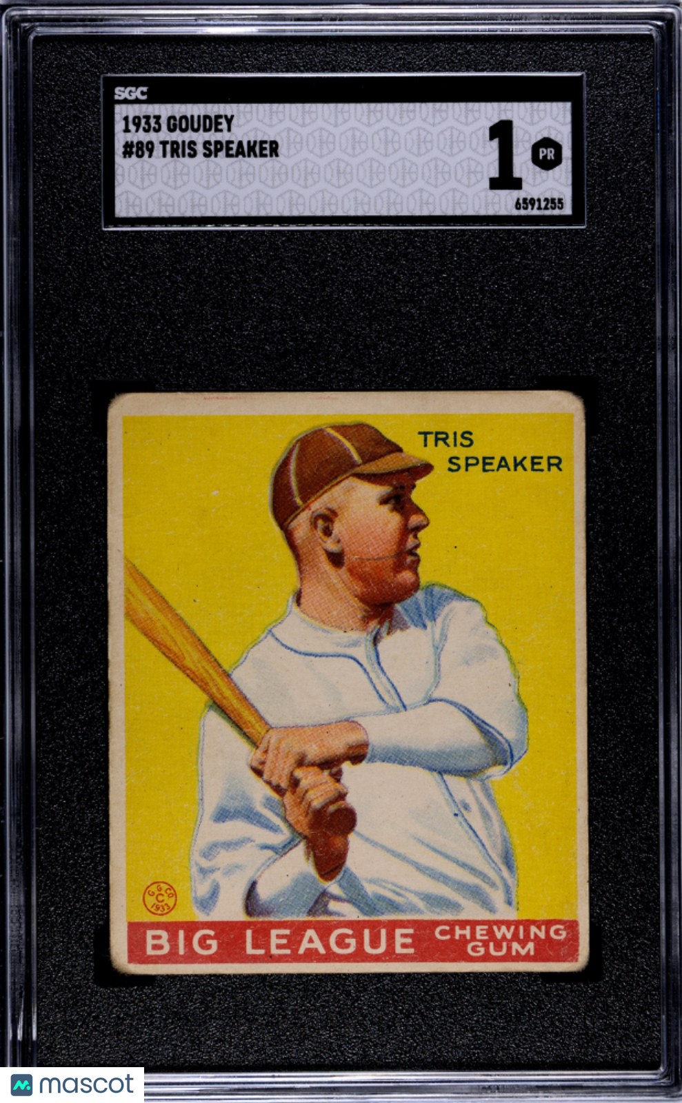 1933 Goudey Tris Speaker #89 SGC 1