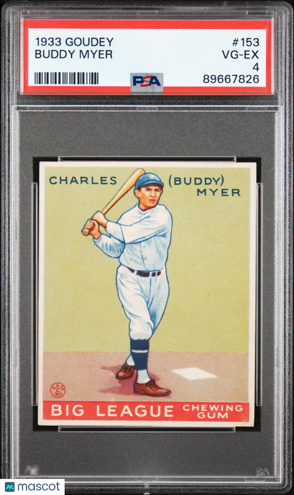 1933 Goudey Buddy Myer #153 PSA 4