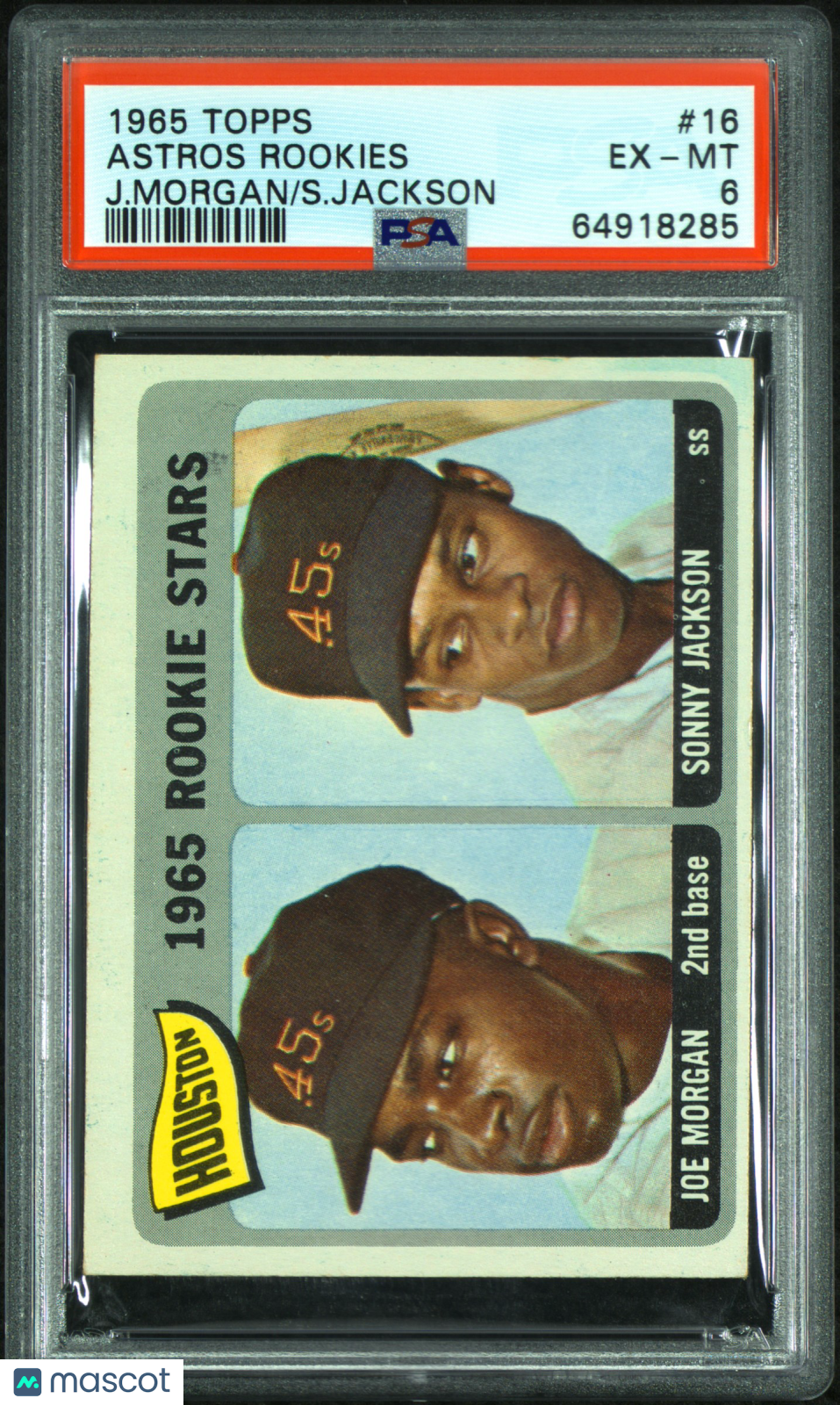 1965 Topps Astros Rookies #16 J. Morgan S. Jackson PSA 6