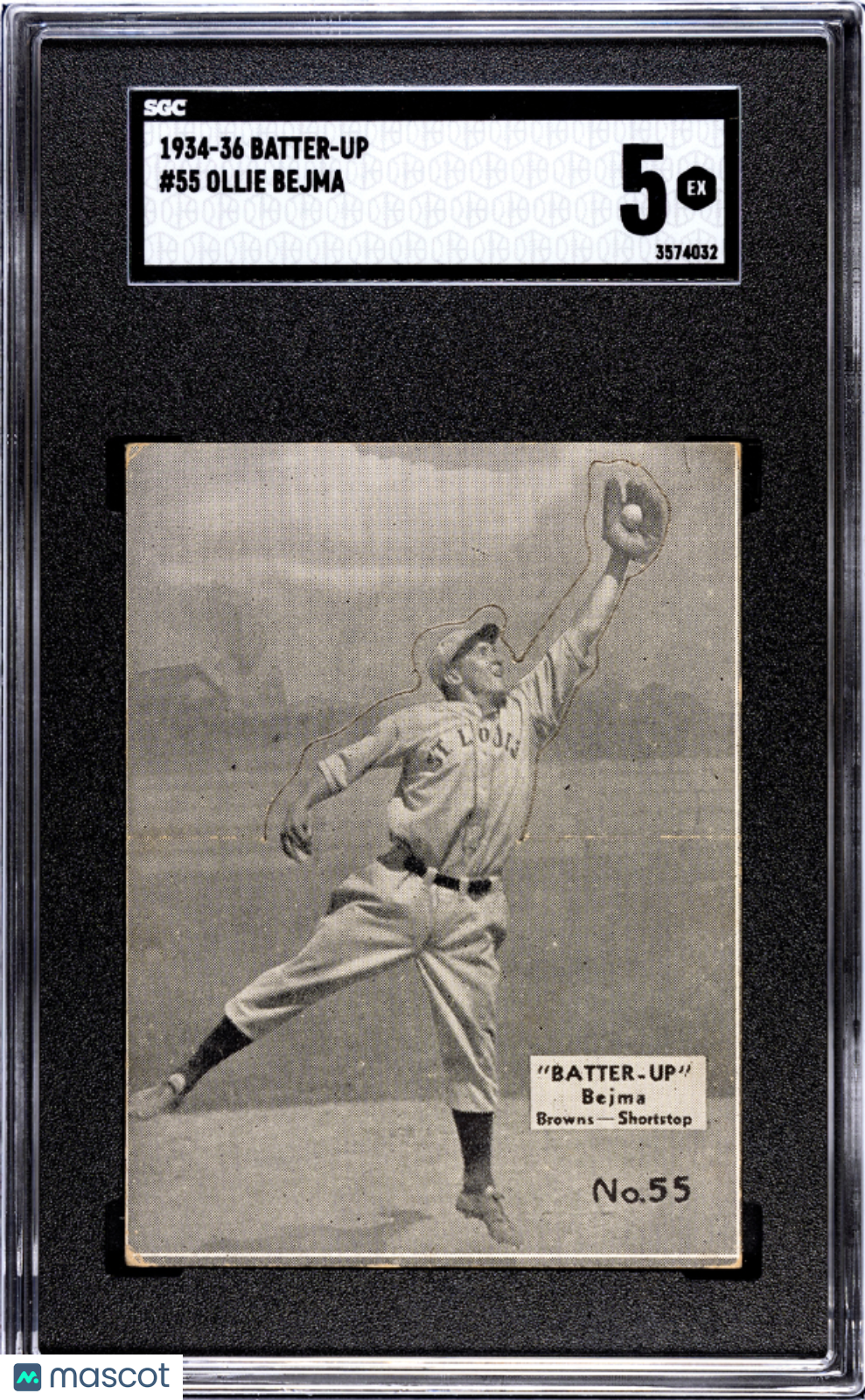 1934 Batter-Up Ollie Bejma #55 SGC 5