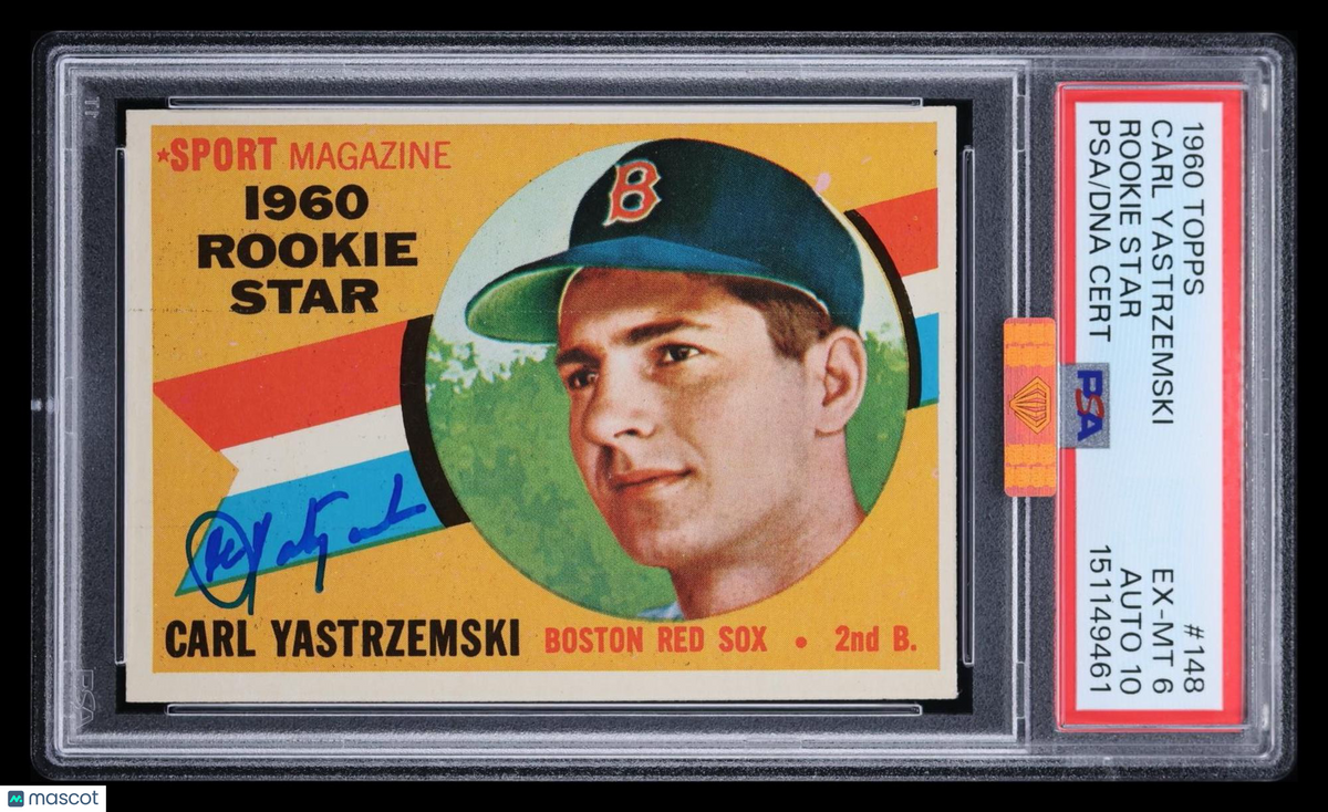 1960 Topps Carl Yastrzemski #148 Rookie Star MBA 6 PSA Auto 10 MBA Bronze