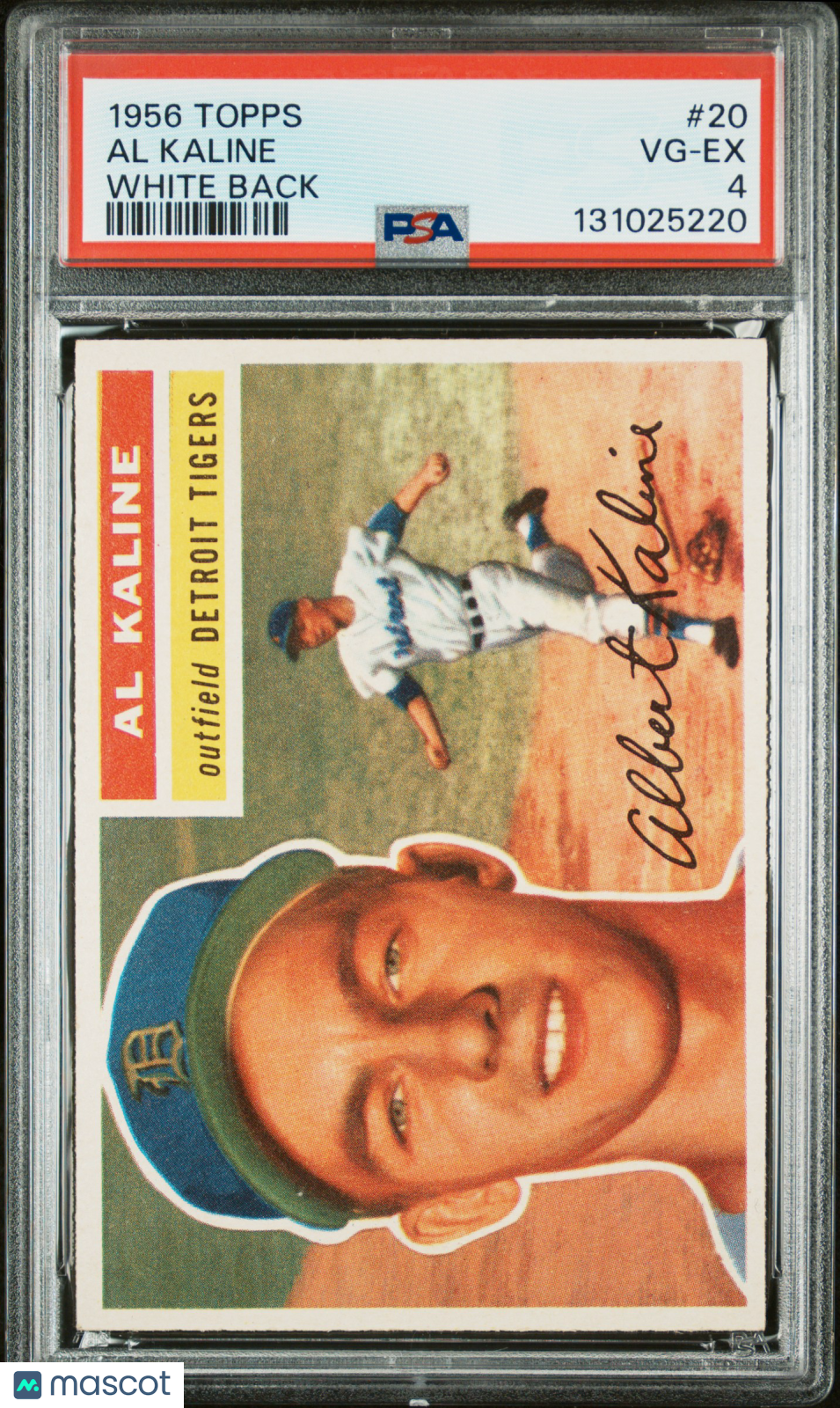 1956 Topps Al Kaline #20 White Back PSA 4