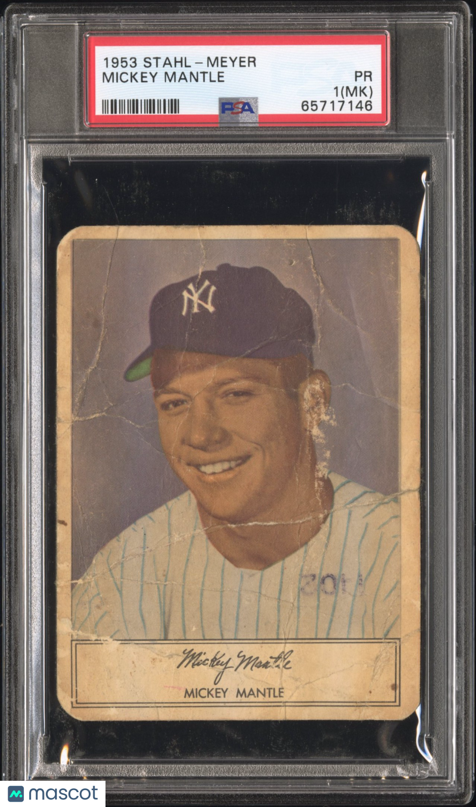 1953 Stahl-Meyer Franks Mickey Mantle MK PSA 1