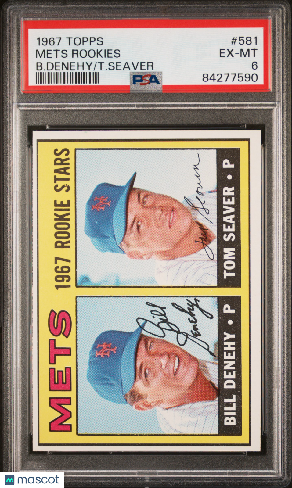 1967 Topps Mets Rookies #581 B. Denehy T. Seaver PSA 6