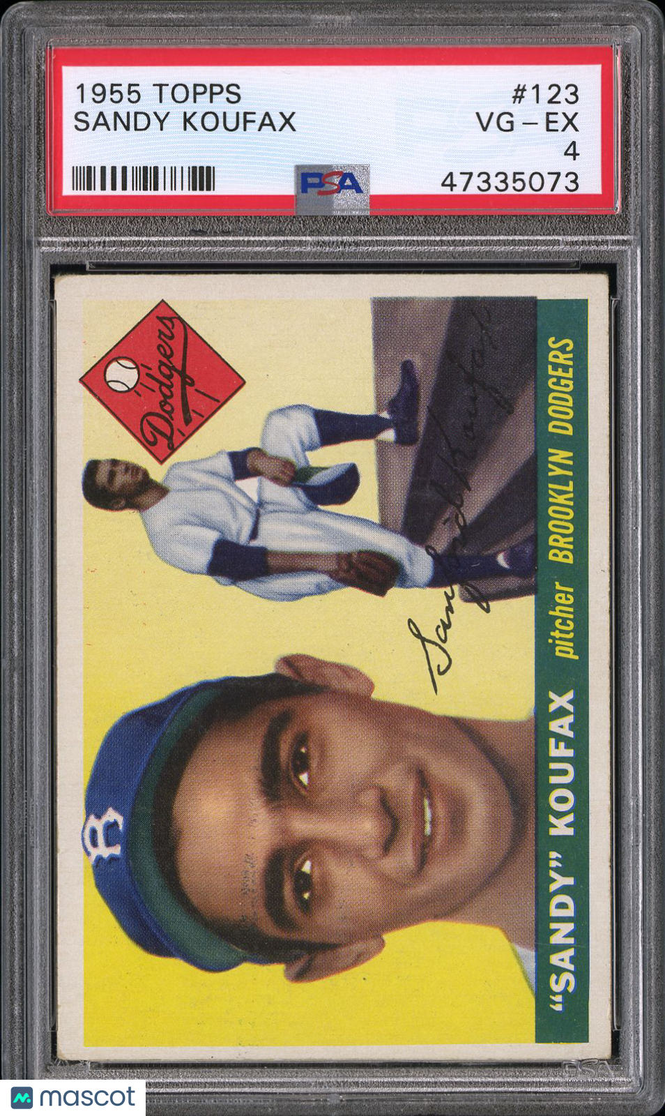 1955 Topps Sandy Koufax #123 PSA 4