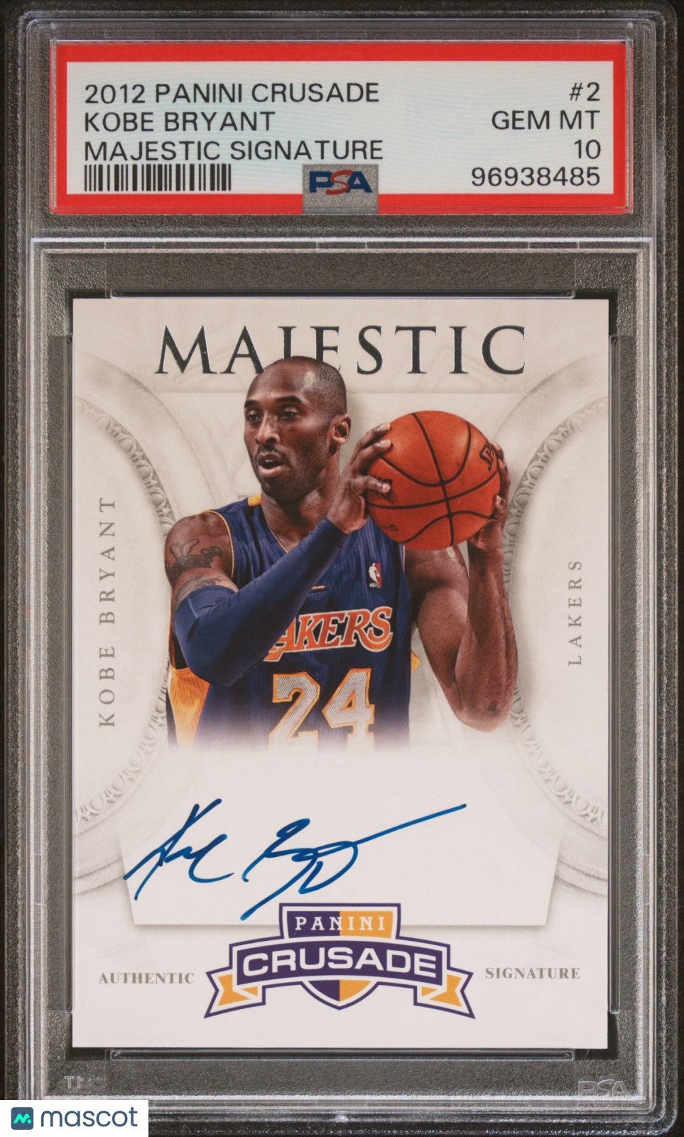 2012 Panini Crusade Majestic Signature Kobe Bryant #2 PSA 10