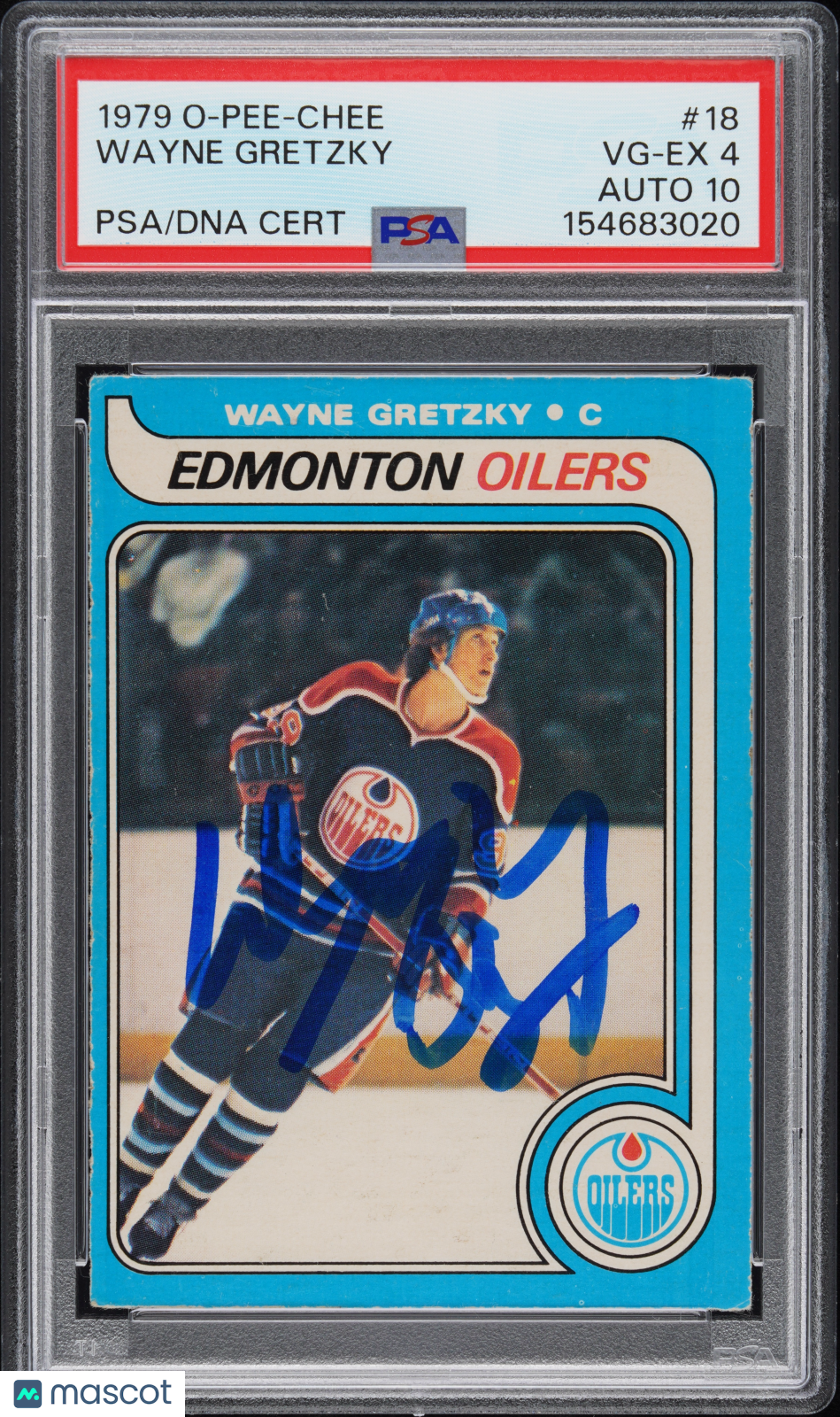 1979 O-Pee-Chee Wayne Gretzky #18 PSA 4 Auto 10