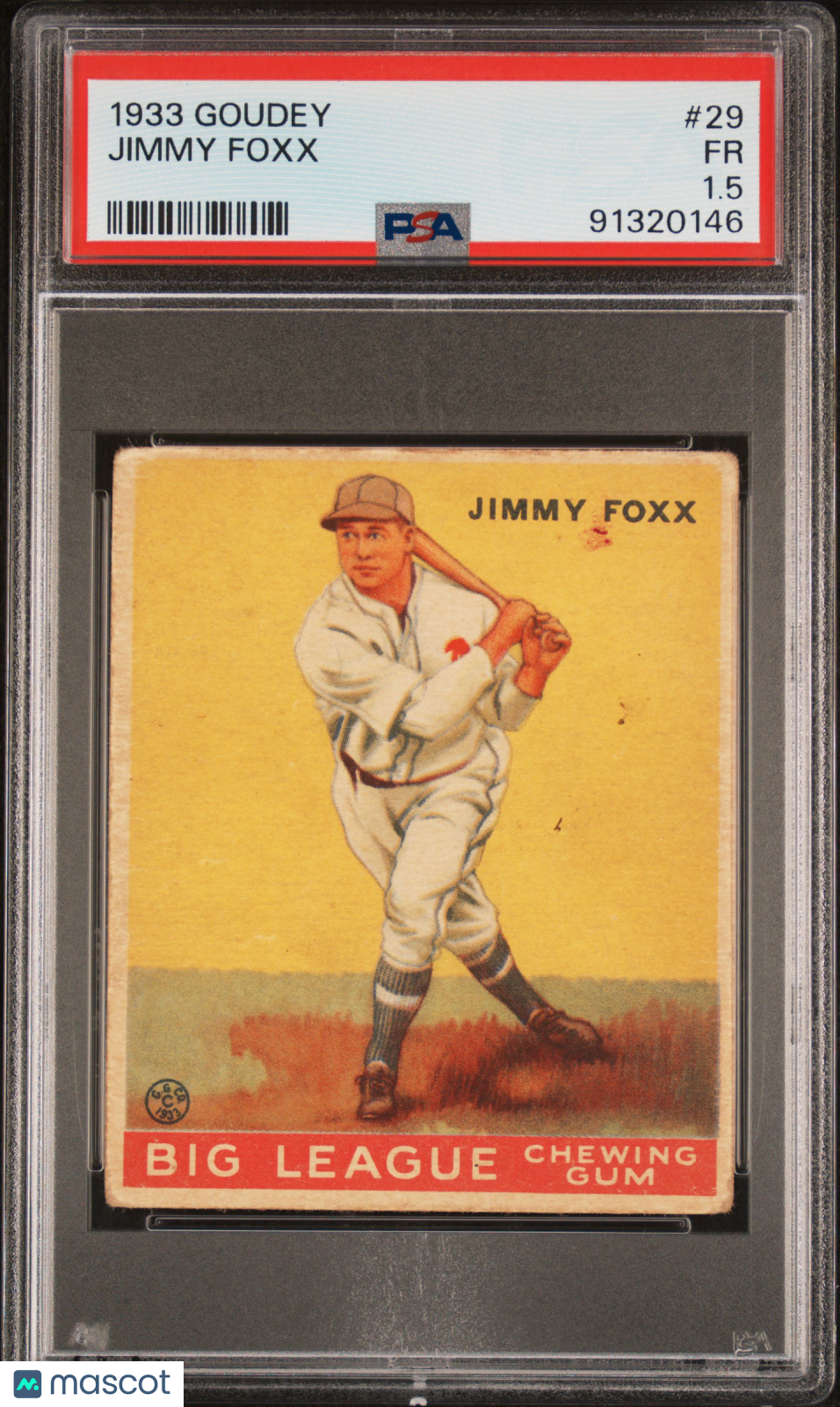 1933 Goudey Jimmy Foxx #29 PSA 1.5