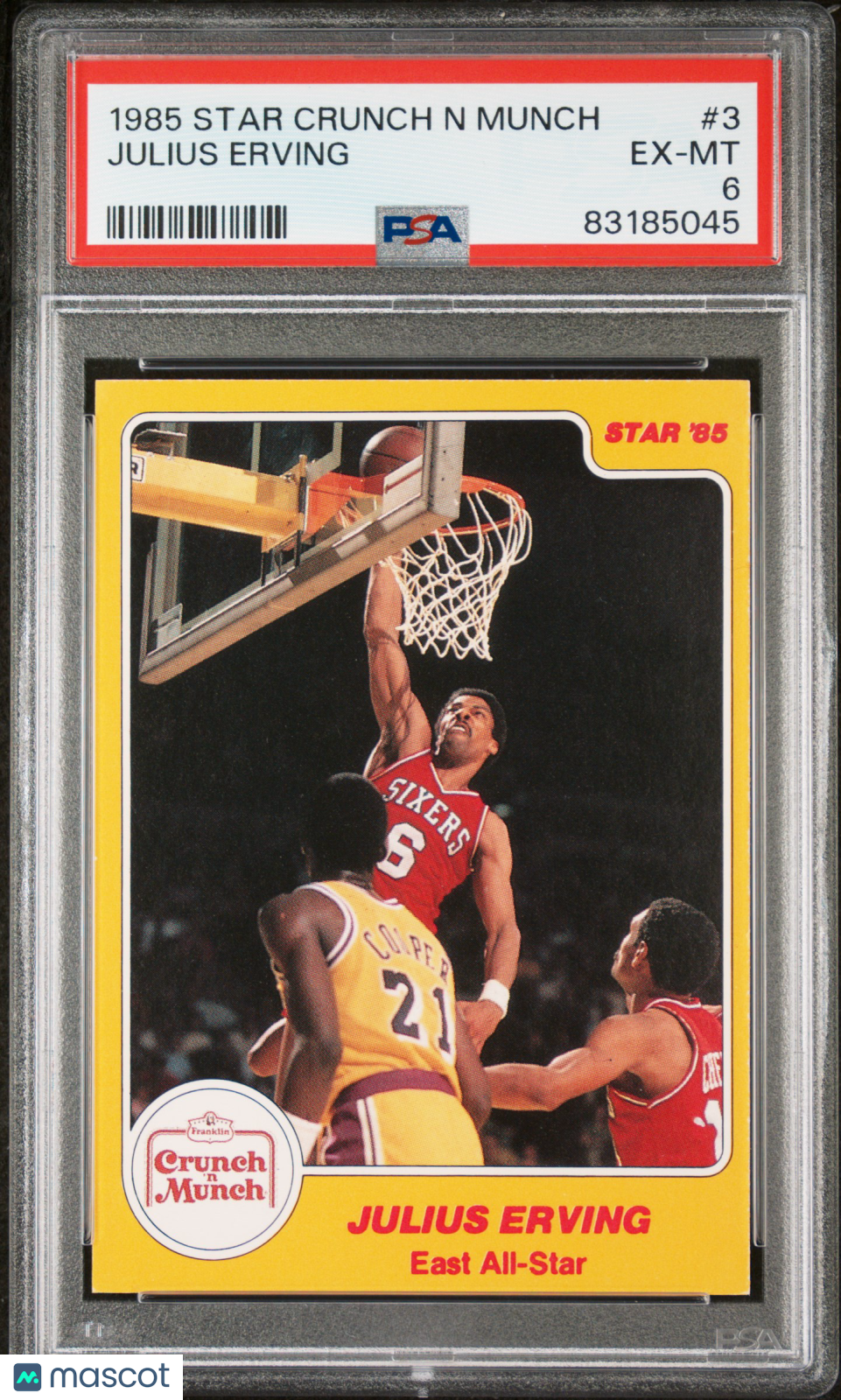 1985 Star Crunch N Munch Julius Erving #3 PSA 6