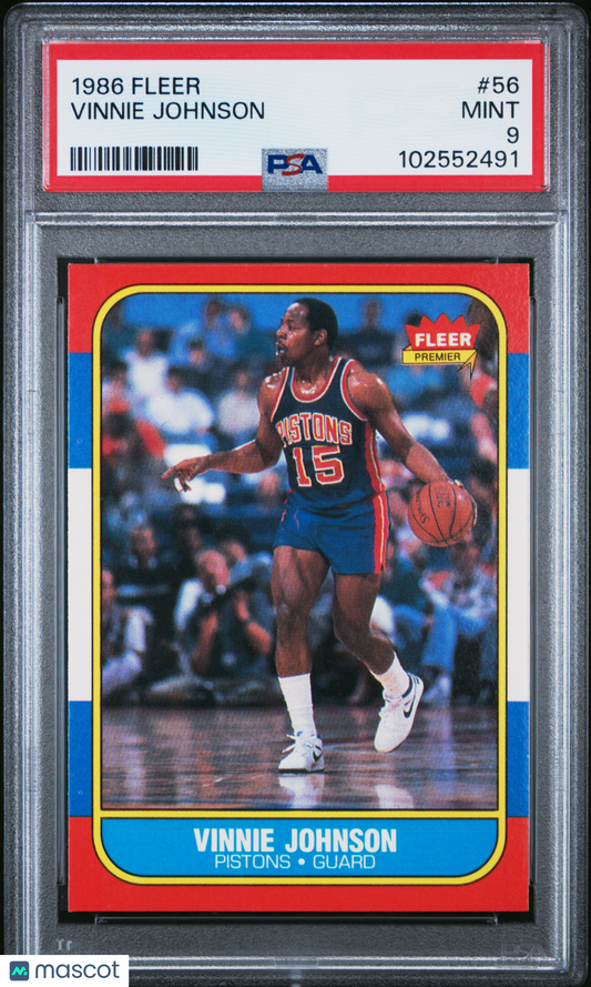 1986 Fleer Vinnie Johnson #56 PSA 9