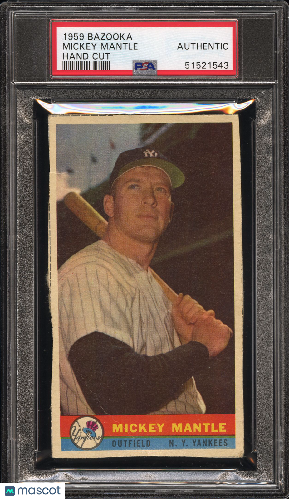 1959 Bazooka Hand Cut Mickey Mantle PSA A