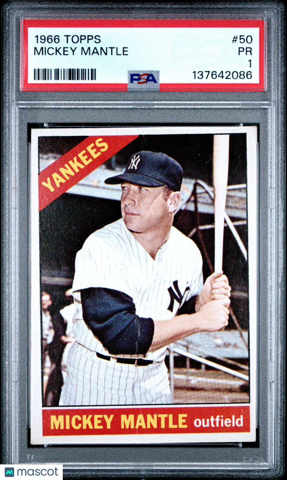 1966 Topps Mickey Mantle #50 PSA 1