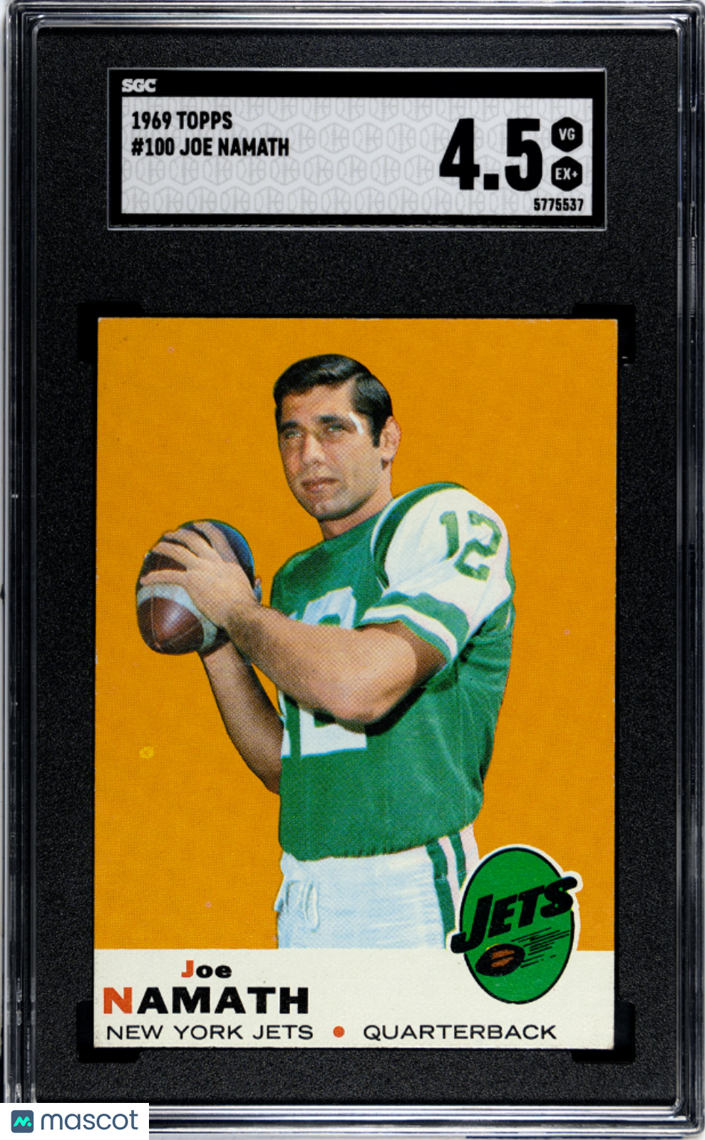1969 Topps Joe Namath #100 SGC 4.5