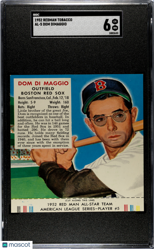 1952 Redman Tobacco Dom Dimaggio #AL-5 SGC 6