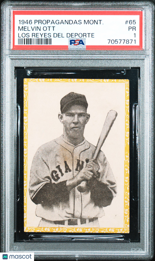 1946 Propagandas Montiel Los Reyes Del Deporte Melvin Ott #65 PSA 1