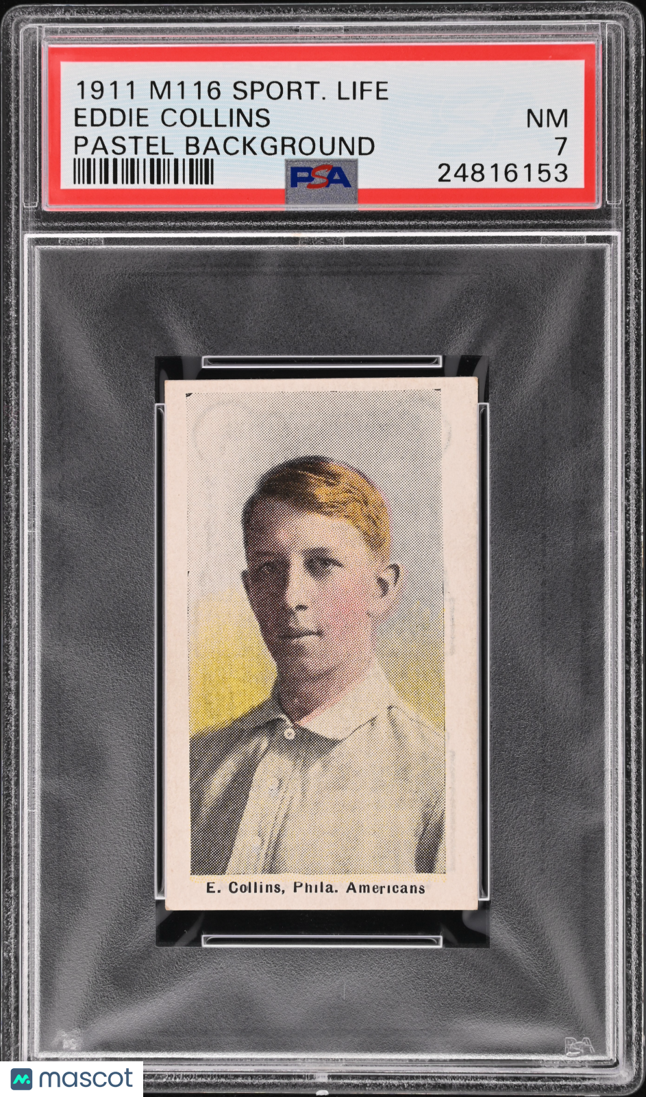 1911 M116 Sporting Life Eddie Collins Pastel Background PSA 7