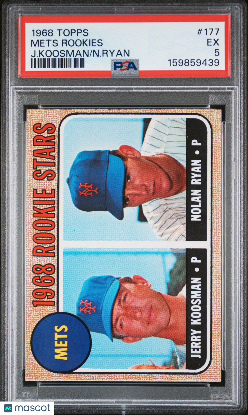 1968 Topps Mets Rookies #177 J. Koosman N. Ryan PSA 5