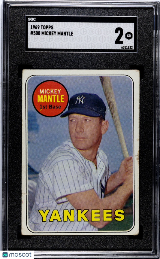 1969 Topps Mickey Mantle #500 SGC 2