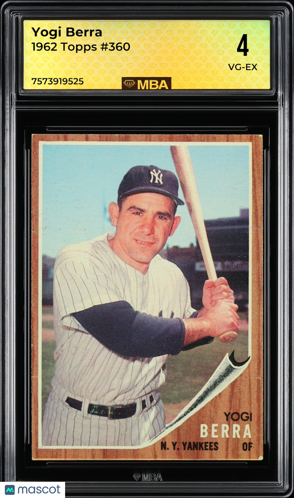 1962 Topps Yogi Berra #360 MBA 4