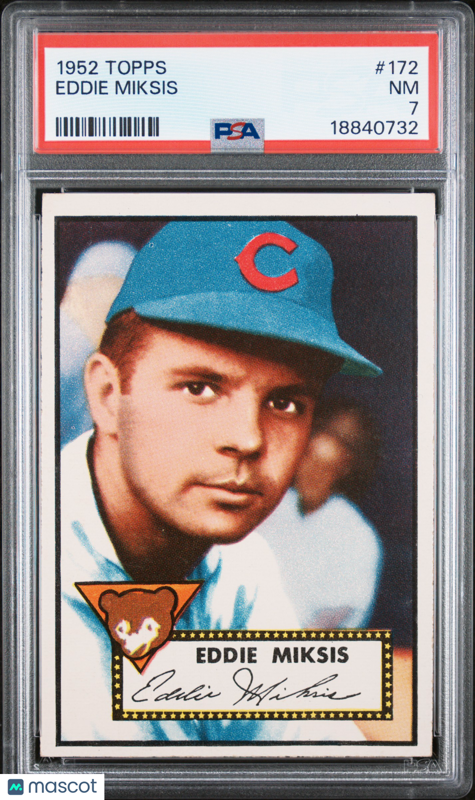 1952 Topps Eddie Miksis #172 PSA 7