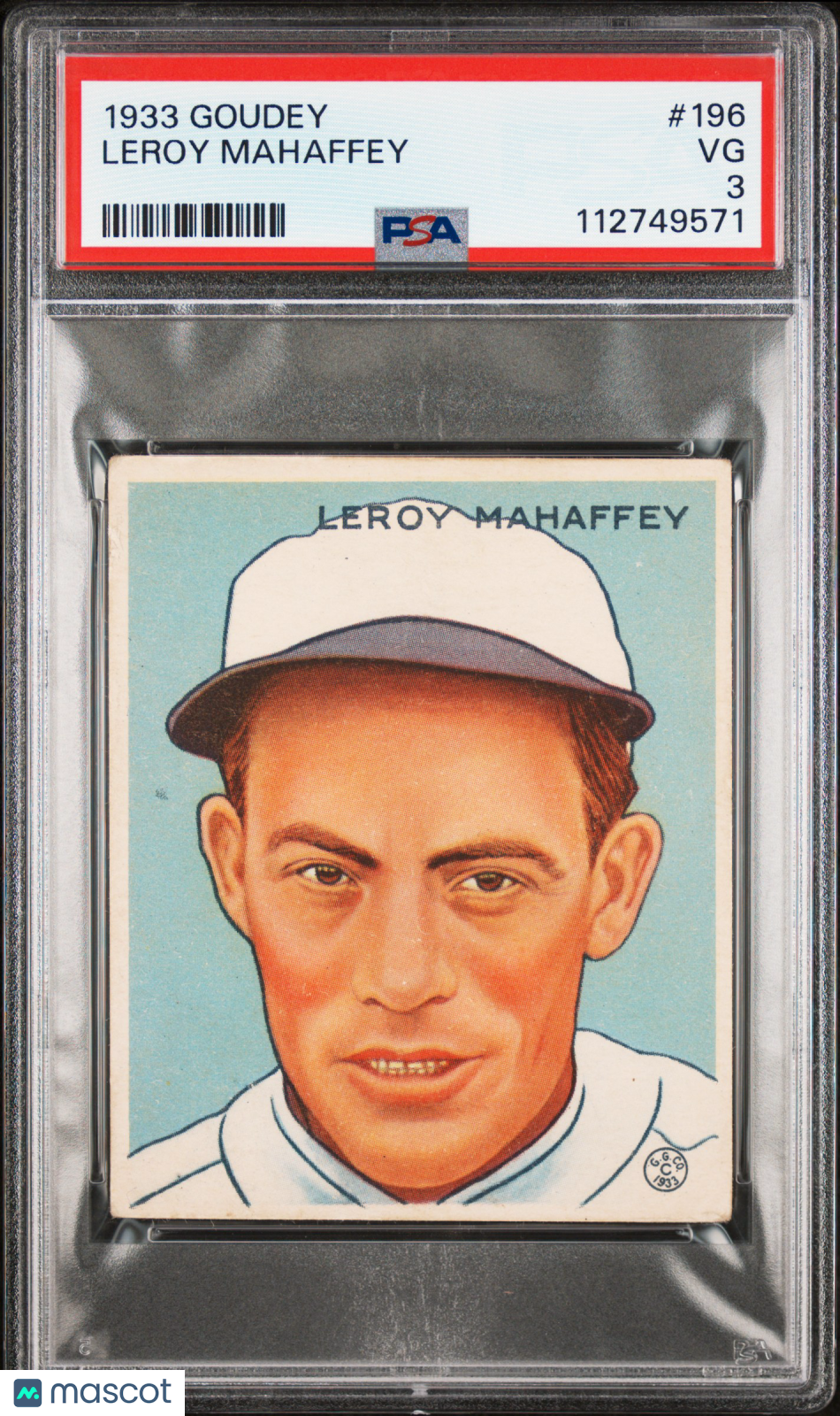 1933 Goudey Leroy Mahaffey #196 PSA 3