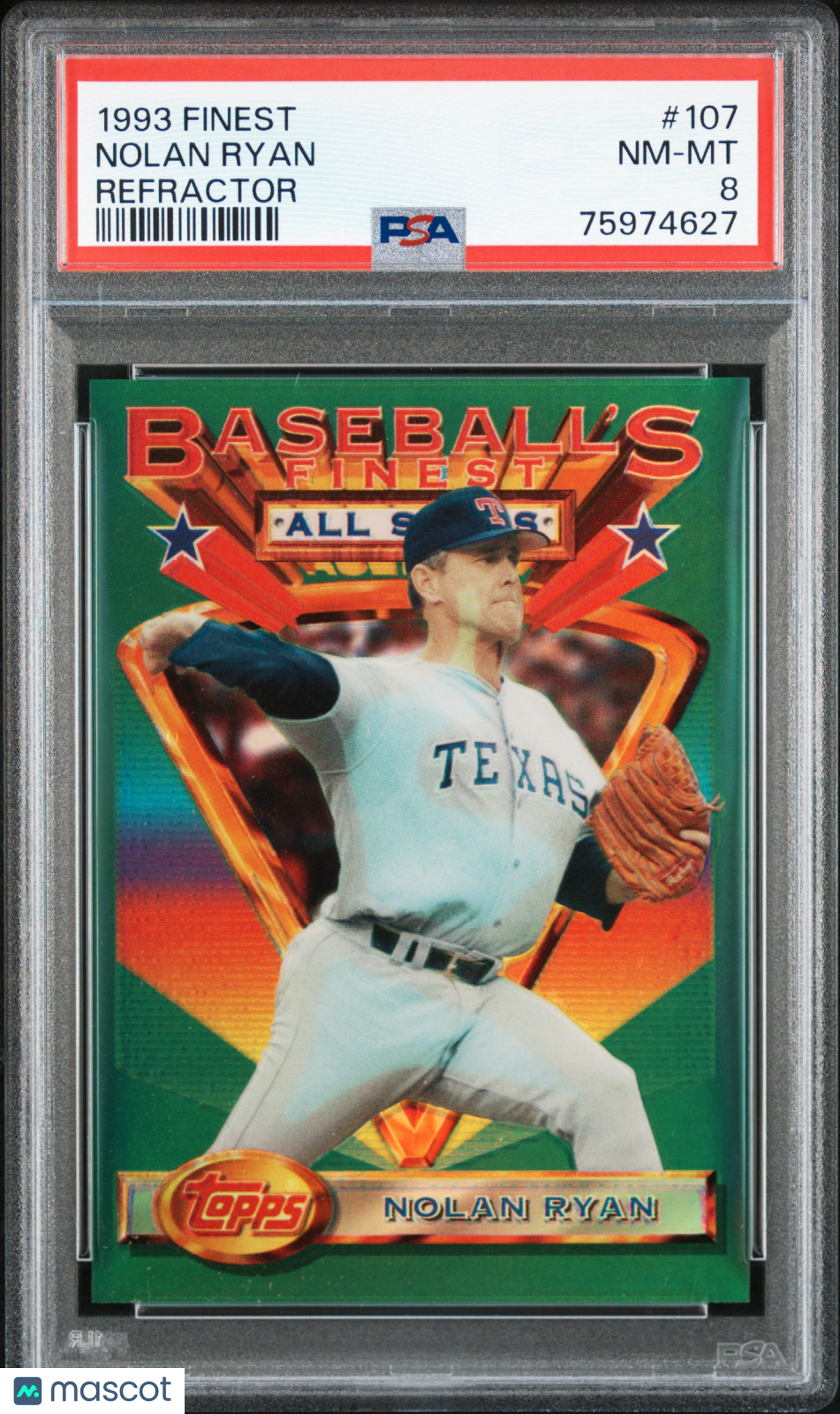 1993 Finest Nolan Ryan #107 Refractor PSA 8