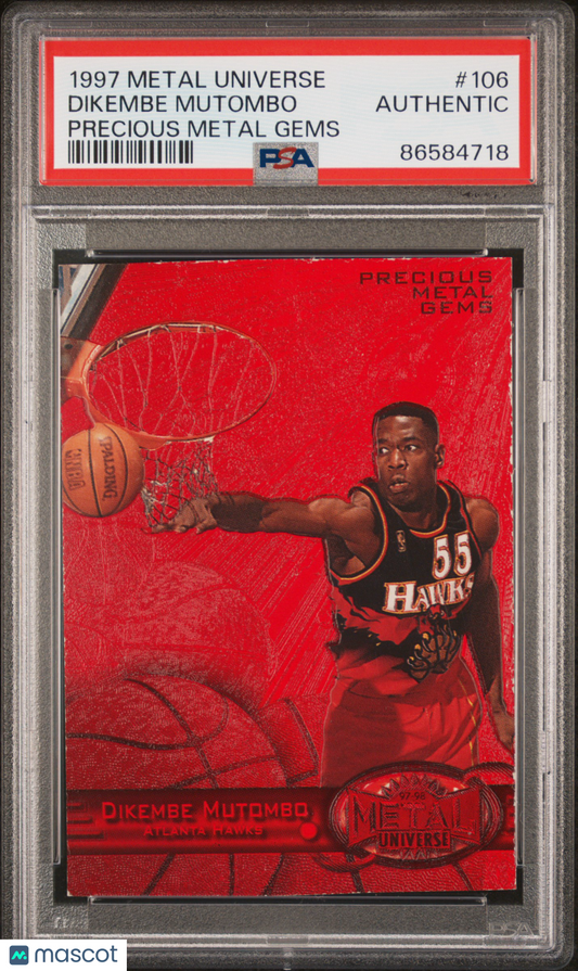1997 Metal Universe Dikembe Mutombo #106 Precious Gems PSA A