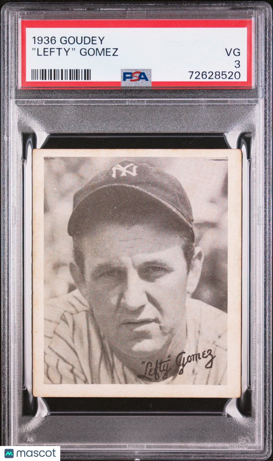 1936 Goudey "lefty" Gomez PSA 3