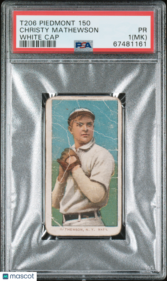 1909-11 T206 Piedmont 150 Christy Mathewson White Cap MK PSA 1