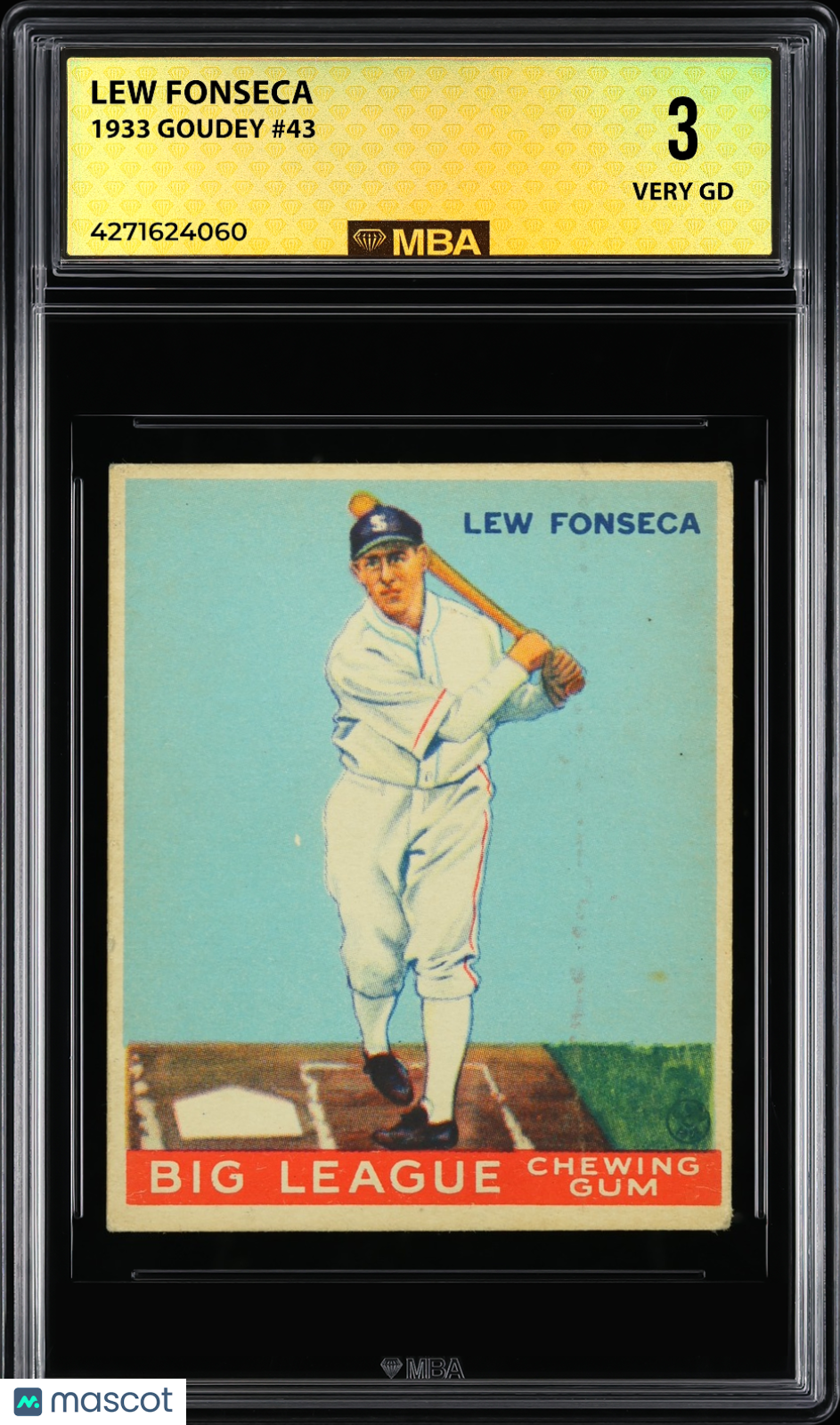1933 Goudey Lew Fonseca #43 MBA 3