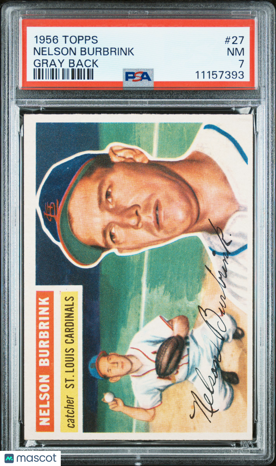 1956 Topps Nelson Burbrink #27 Gray Back PSA 7