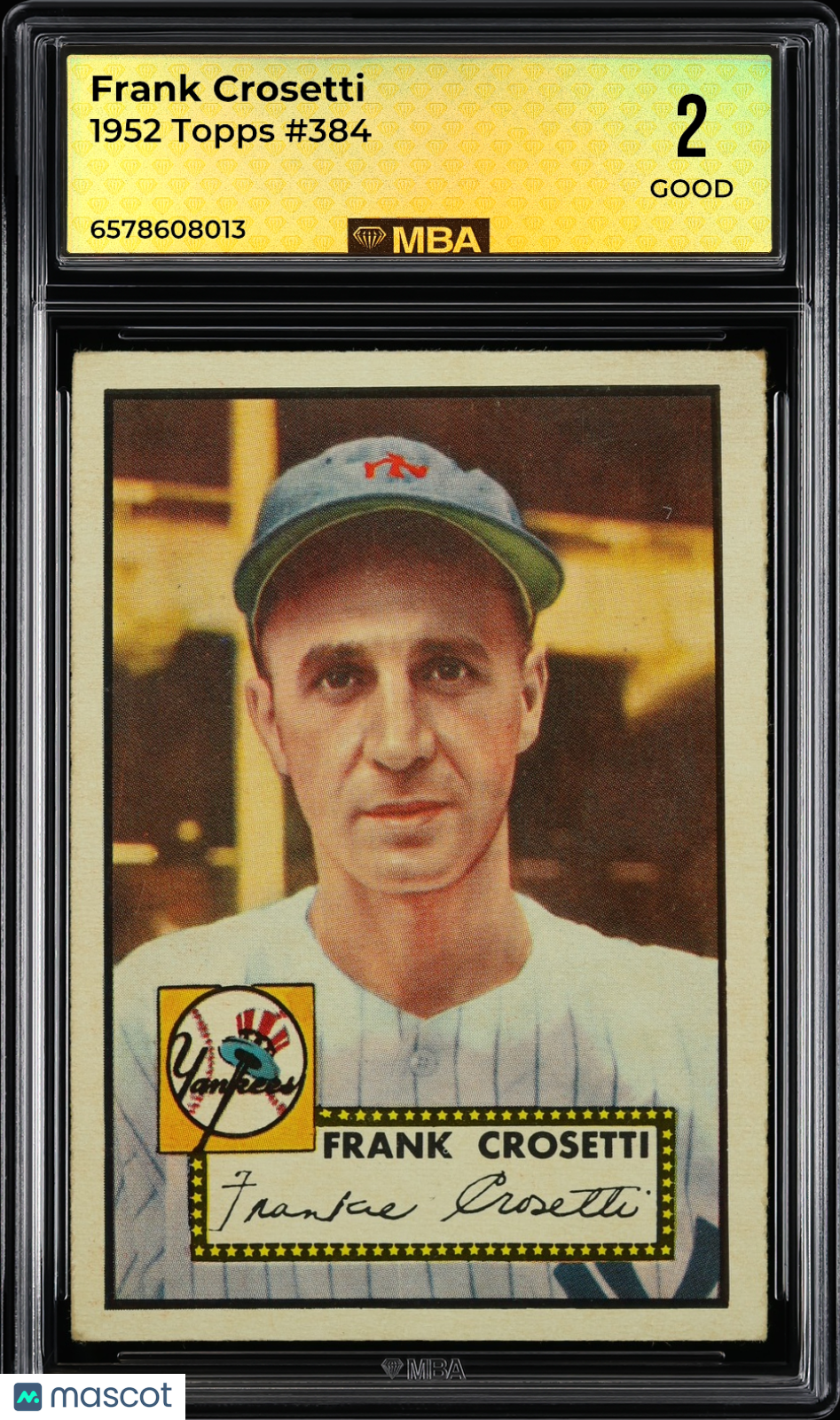 1952 Topps Frank Crosetti #384 MBA 2