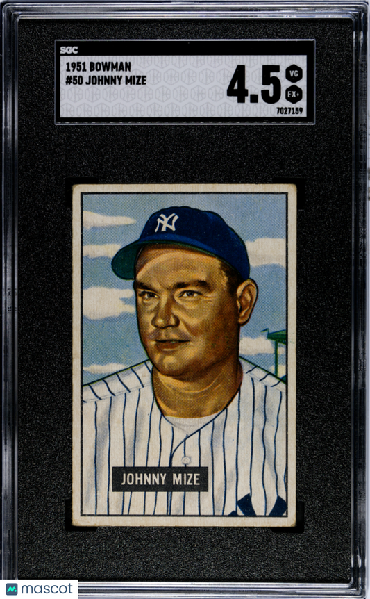1951 Bowman Johnny Mize #50 SGC 4.5