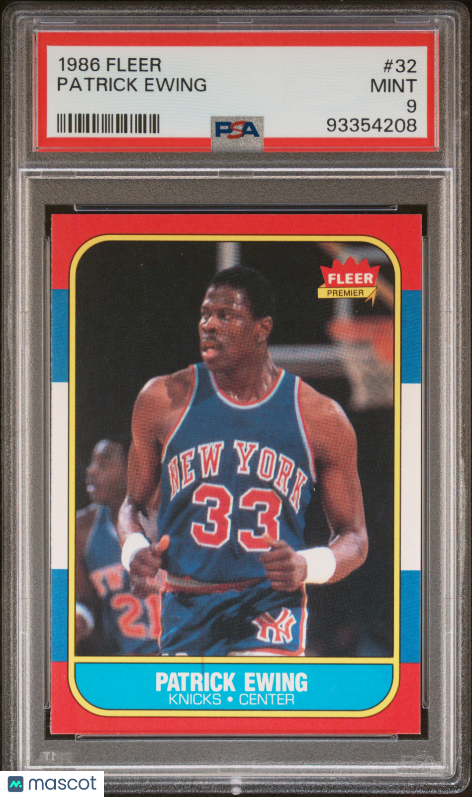 1986 Fleer Patrick Ewing #32 PSA 9