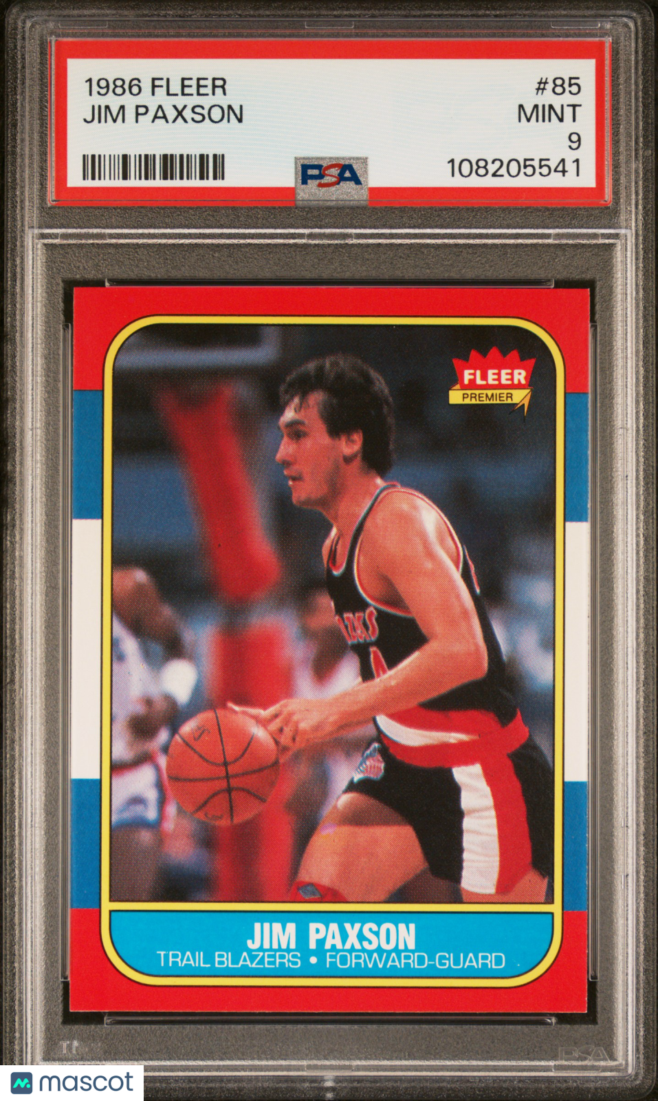 1986 Fleer Jim Paxson #85 PSA 9