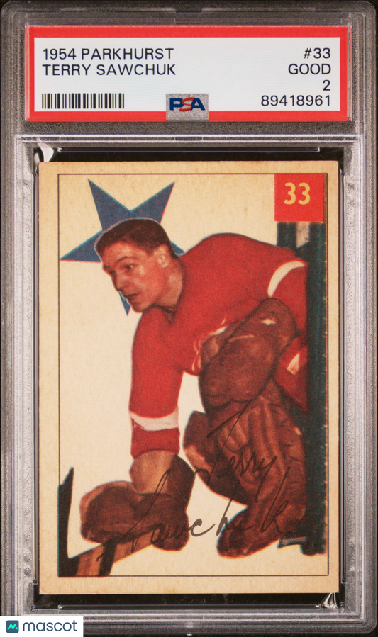 1954 Parkhurst Terry Sawchuk #33 PSA 2