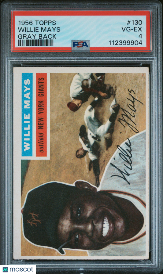 1956 Topps Willie Mays #130 Gray Back PSA 4