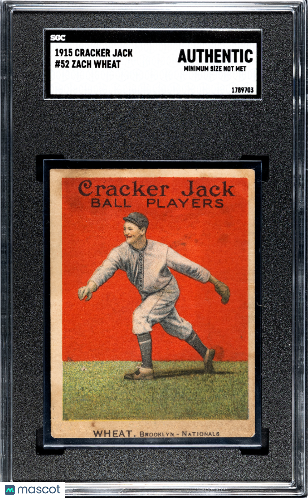 1915 Cracker Jack Zach Wheat #52 SGC A