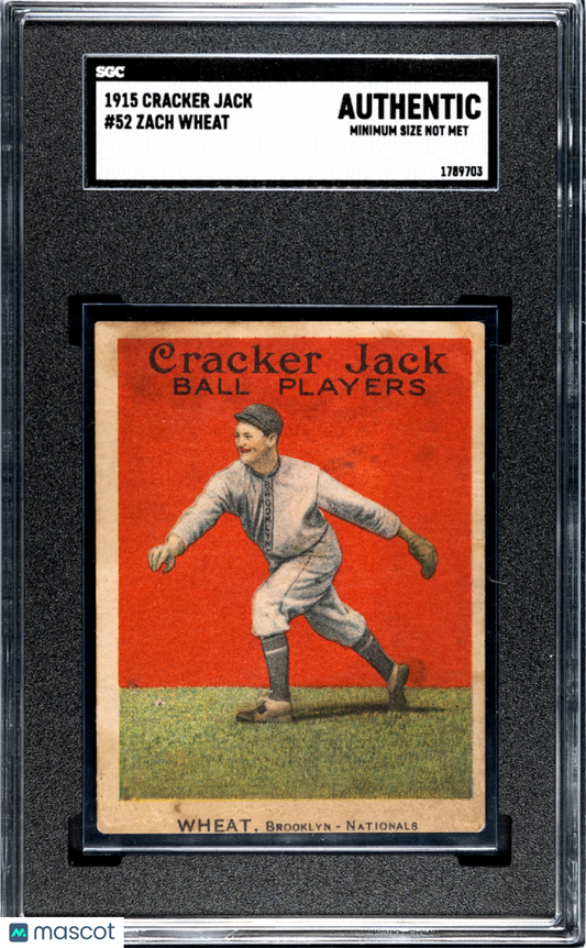 1915 Cracker Jack Zach Wheat #52 SGC A