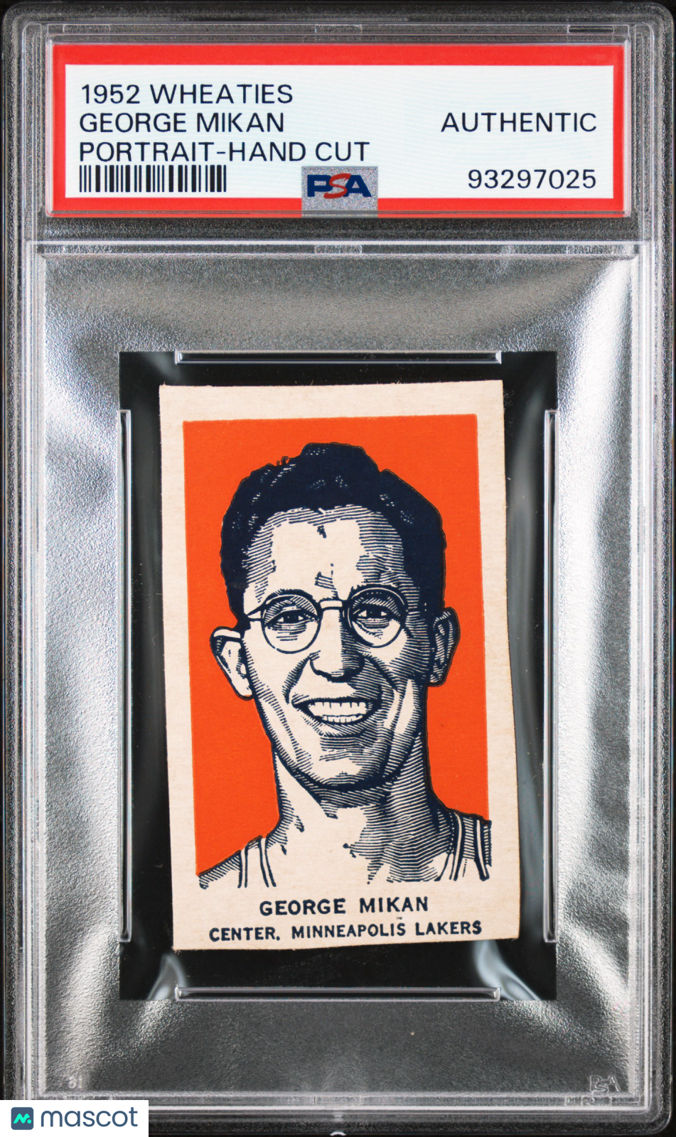 1952 Wheaties George Mikan Portrait Hand Cut PSA A